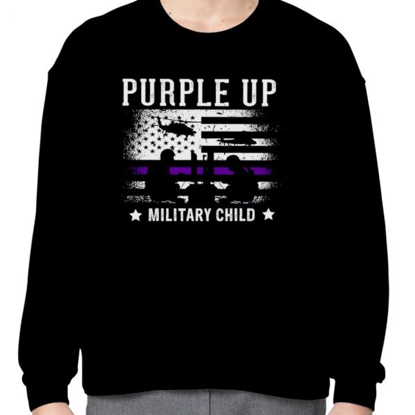 Grunge Flag Purple Up Month Military Children Usa T-Shirt