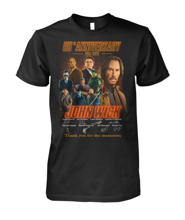 09th Anniversary 2014 – 2023 John Wick Thank You For The Memories T-Shirt – Limited Edition