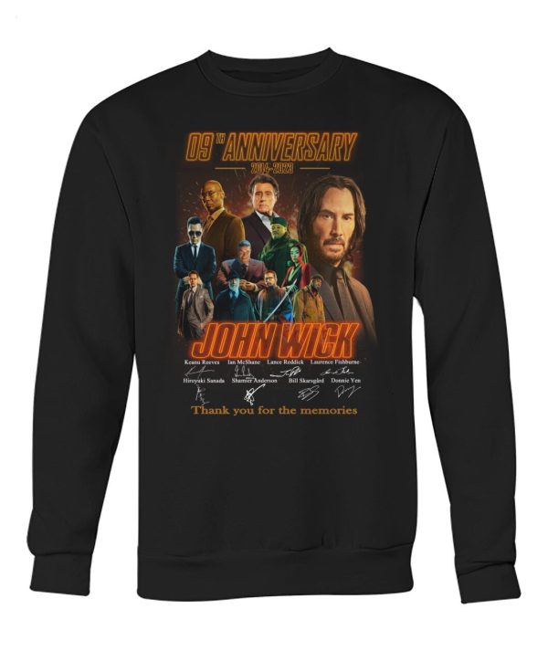 09th Anniversary 2014 – 2023 John Wick Thank You For The Memories T-Shirt – Limited Edition