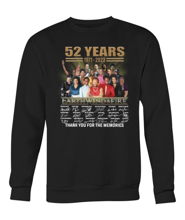 52 Years Of 1971 – 2023 Earth, Wind & Fire Thank You For The Memories T-Shirt – Limited Edition