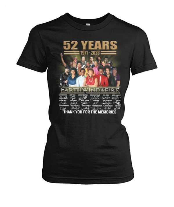 52 Years Of 1971 – 2023 Earth, Wind & Fire Thank You For The Memories T-Shirt – Limited Edition