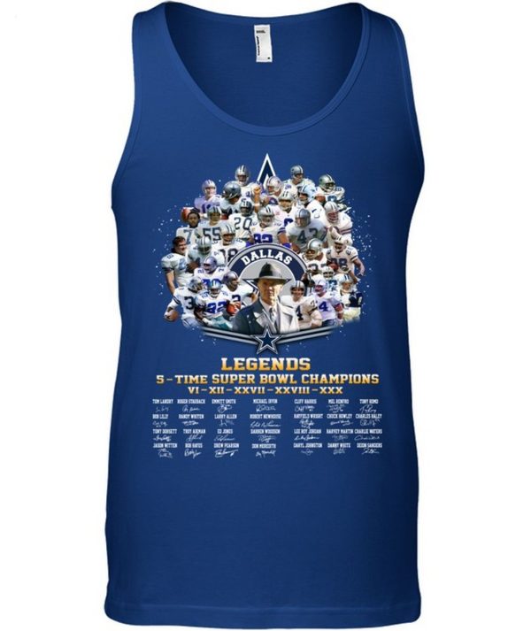 Dallas Cowboys Legends 5 – Time Super Bowl Champions T-Shirt – Limited Edition