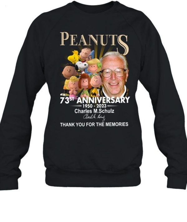 Peanuts 73st Anniversary 1950 – 2023 Charles M.Schulz Thank You For The Memories T-Shirt – Limited Edition