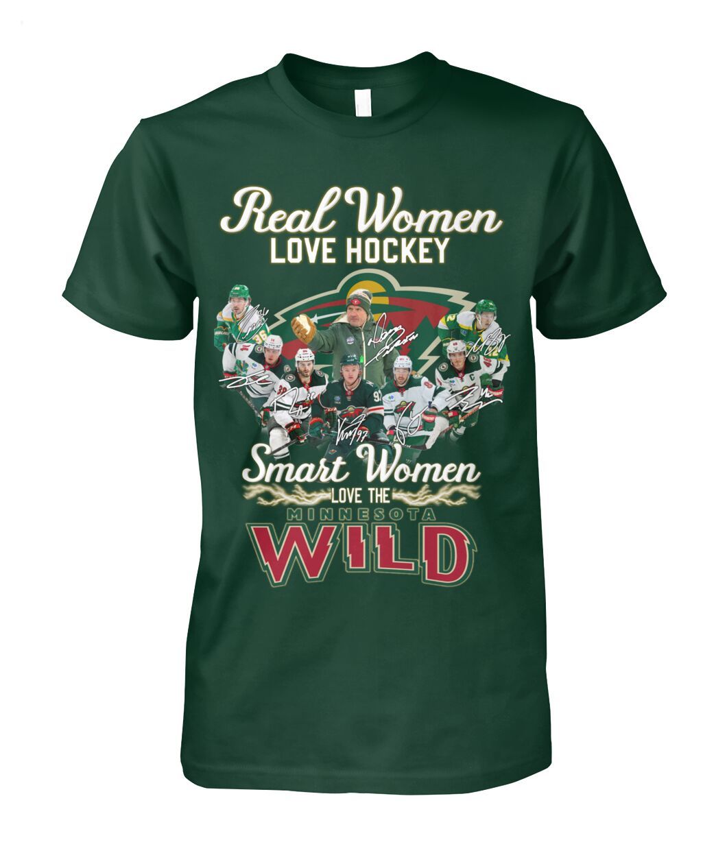 Real Women Love Hockey Smart Women Love The Minnesota Wild T-Shirt – Limited Edition