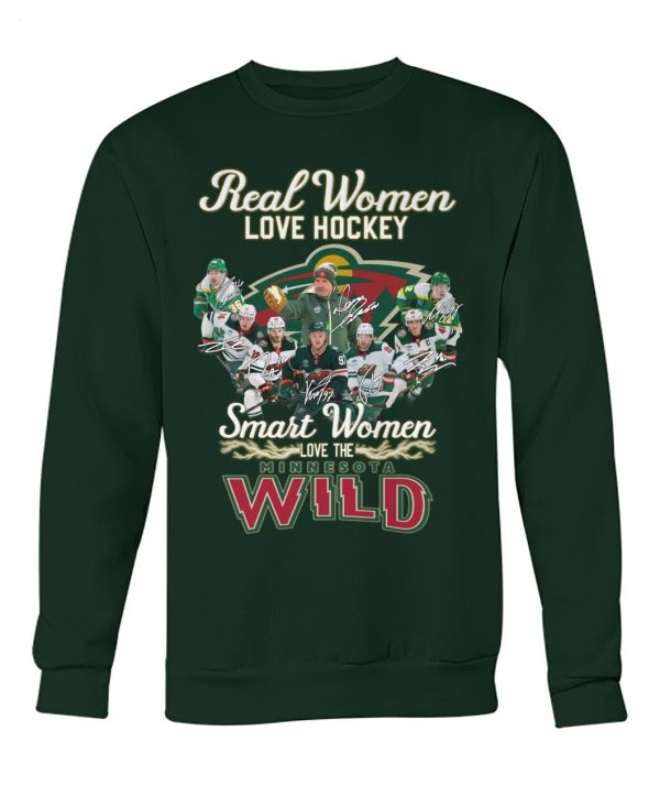 Real Women Love Hockey Smart Women Love The Minnesota Wild T-Shirt – Limited Edition