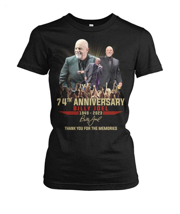 74th Anniversary Billy Joel 1949 – 2023 Thank You For The Memories T-Shirt – Limited Edition