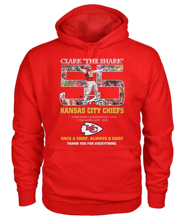 Clark The Shark Kansas City Chiefs Once A Chief Always A Chief Thank You For Everything T-Shirt – Limited Edition