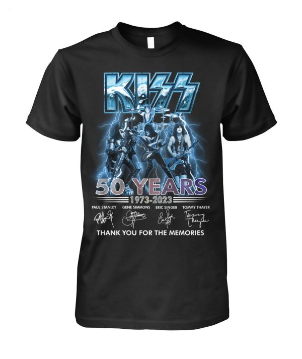 New Design Kiss 50 Years Of 1973 – 2023 Thank You For The Memories T-Shirt – Limited Edition