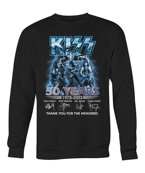 New Design Kiss 50 Years Of 1973 – 2023 Thank You For The Memories T-Shirt – Limited Edition