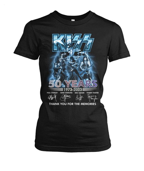 New Design Kiss 50 Years Of 1973 – 2023 Thank You For The Memories T-Shirt – Limited Edition