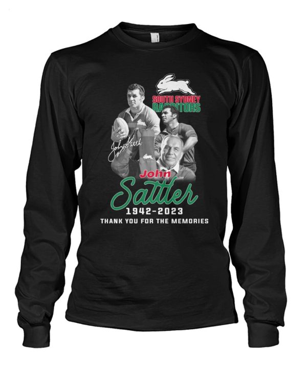 South Sydney Rabbitohs John Sattler 1942 – 2023 Thank You For The Memories T-Shirt – Limited Edition