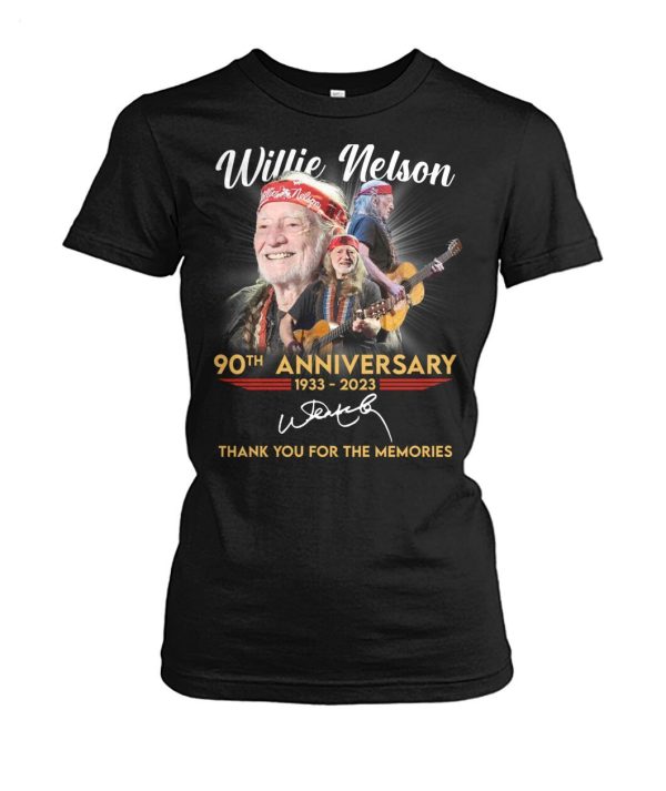 Willie Nelson 90th Anniversary 1933 – 2023 Thank You For The Memories T-Shirt – Limited Edition