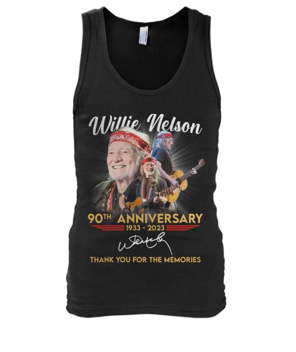 Willie Nelson 90th Anniversary 1933 – 2023 Thank You For The Memories T-Shirt – Limited Edition