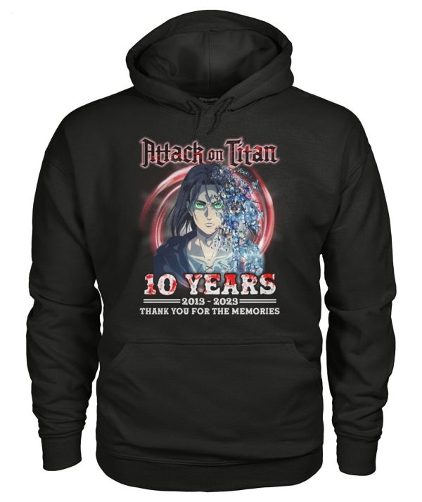 Attack On Titan 10 Years 2013 – 2023 Thank You For The Memories T-Shirt – Limited Edition