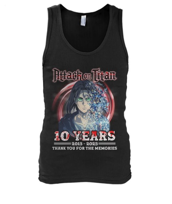 Attack On Titan 10 Years 2013 – 2023 Thank You For The Memories T-Shirt – Limited Edition