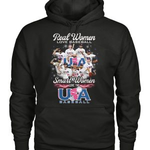 Real Women Love Baseball Smart Women Love The USA Baseball T-Shirt – Limited Edition