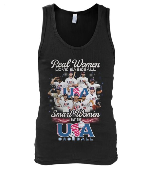 Real Women Love Baseball Smart Women Love The USA Baseball T-Shirt – Limited Edition