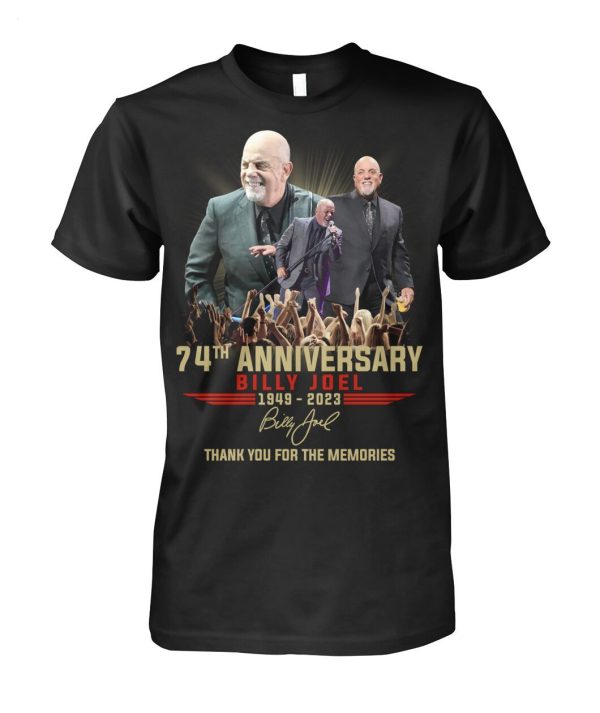 74th Anniversary Billy Joel 1949 – 2023 Thank You For The Memories T-Shirt – Limited Edition