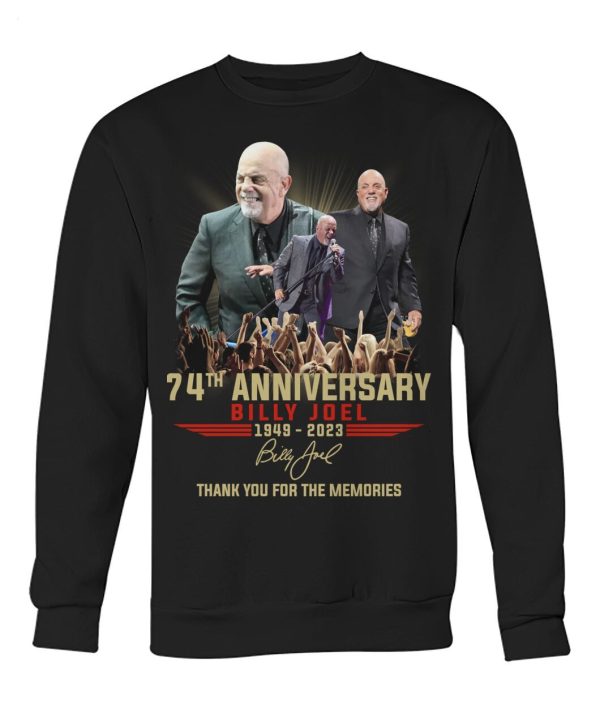 74th Anniversary Billy Joel 1949 – 2023 Thank You For The Memories T-Shirt – Limited Edition