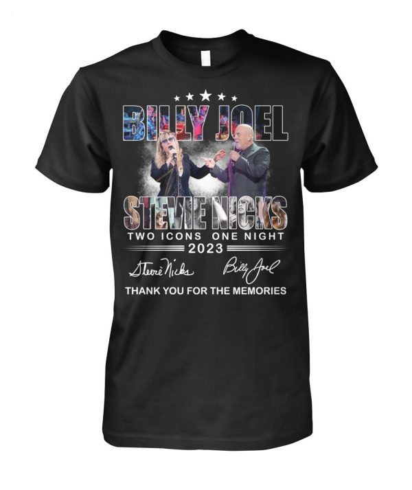 Billy Joel Stevie Nicks Two Icons One Night 2023 Thank You For The Memories T-Shirt – Limited Edition