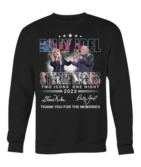 Billy Joel Stevie Nicks Two Icons One Night 2023 Thank You For The Memories T-Shirt – Limited Edition