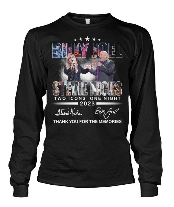 Billy Joel Stevie Nicks Two Icons One Night 2023 Thank You For The Memories T-Shirt – Limited Edition