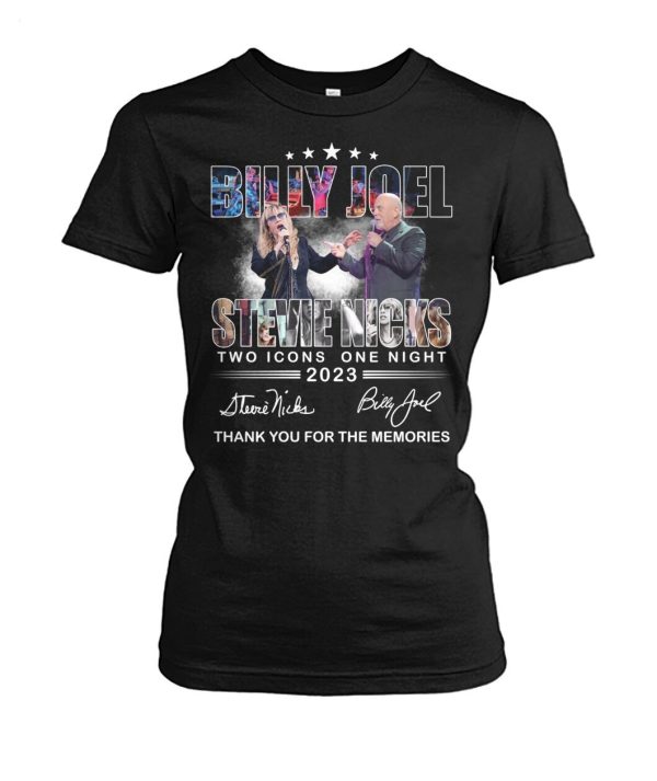 Billy Joel Stevie Nicks Two Icons One Night 2023 Thank You For The Memories T-Shirt – Limited Edition