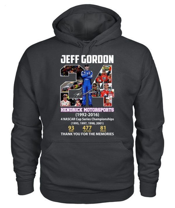 Jeff Gordon Hendrick Motorsports 1992 – 2016 Thank You For The Memories T-Shirt – Limited Edition