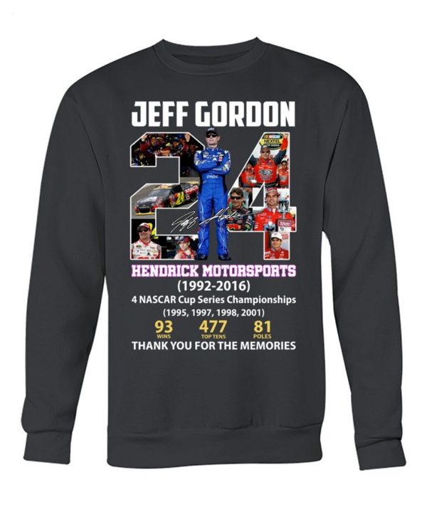 Jeff Gordon Hendrick Motorsports 1992 – 2016 Thank You For The Memories T-Shirt – Limited Edition