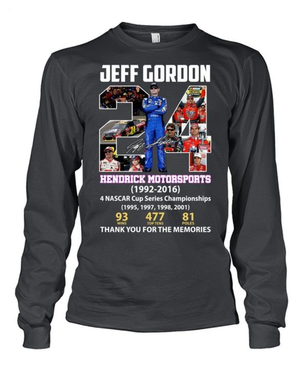 Jeff Gordon Hendrick Motorsports 1992 – 2016 Thank You For The Memories T-Shirt – Limited Edition