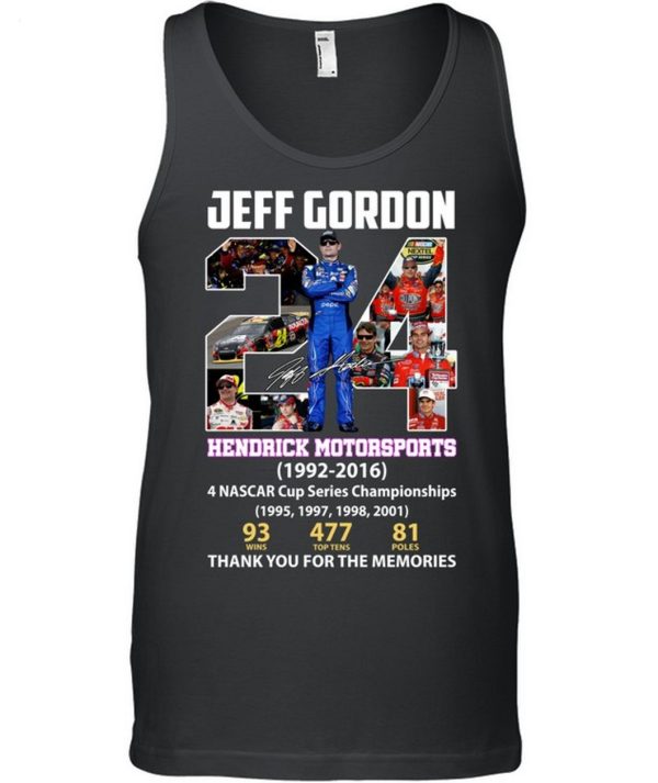 Jeff Gordon Hendrick Motorsports 1992 – 2016 Thank You For The Memories T-Shirt – Limited Edition