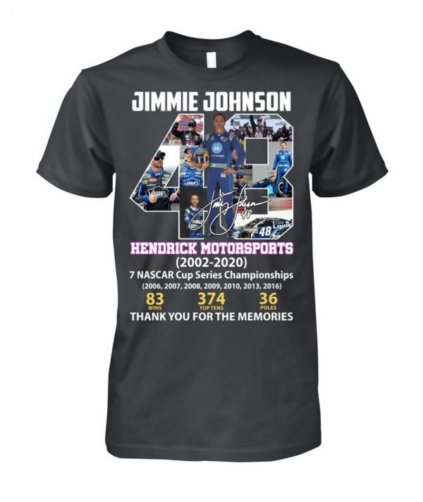 Jimmie Johnson Hendrick Motorsports 2002 – 2020 Thank You For The Memories T-Shirt – Limited Edition