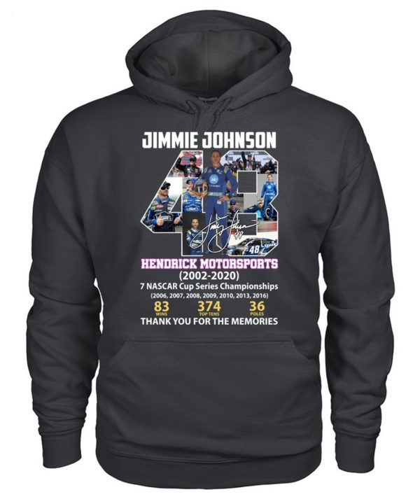 Jimmie Johnson Hendrick Motorsports 2002 – 2020 Thank You For The Memories T-Shirt – Limited Edition