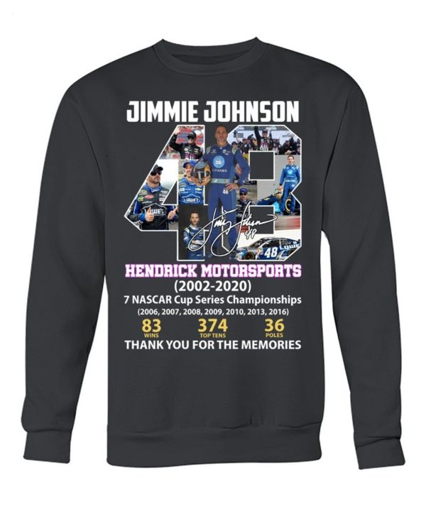 Jimmie Johnson Hendrick Motorsports 2002 – 2020 Thank You For The Memories T-Shirt – Limited Edition