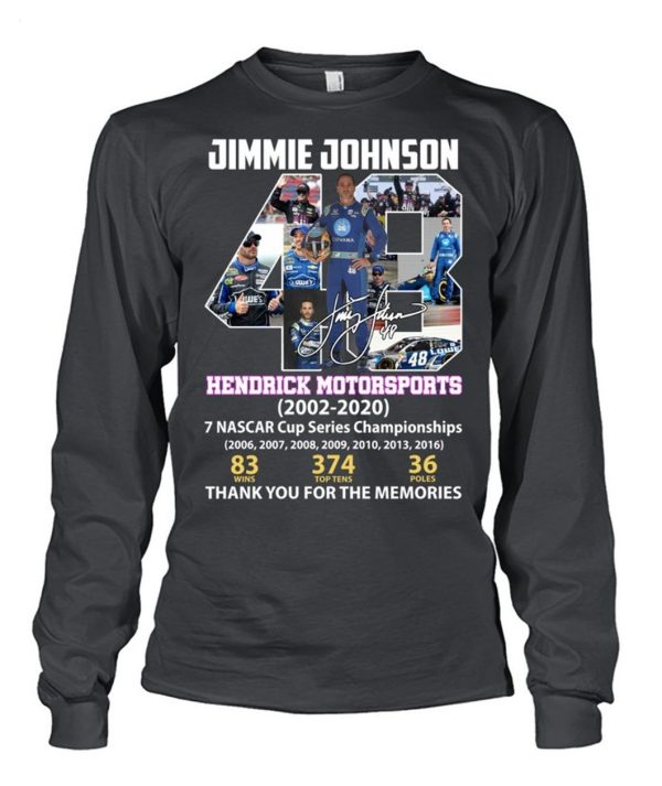 Jimmie Johnson Hendrick Motorsports 2002 – 2020 Thank You For The Memories T-Shirt – Limited Edition