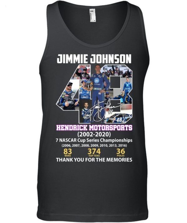 Jimmie Johnson Hendrick Motorsports 2002 – 2020 Thank You For The Memories T-Shirt – Limited Edition