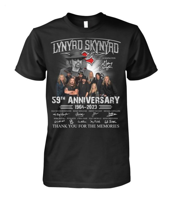 Lynyrd Skynyrd Gary Rossington 59th Anniversary 1964 – 2023 Thank You For The Memories T-Shirt – Limited Edition