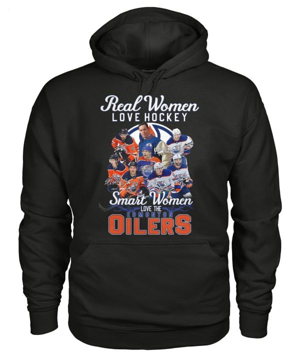 Real Women Love Hockey Smart Women Love The Edmonton Oilers T-Shirt – Limited Edition