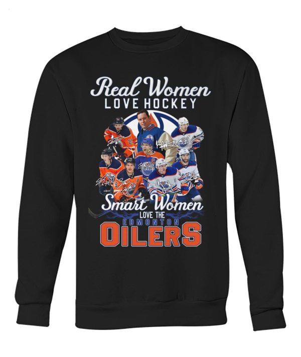 Real Women Love Hockey Smart Women Love The Edmonton Oilers T-Shirt – Limited Edition