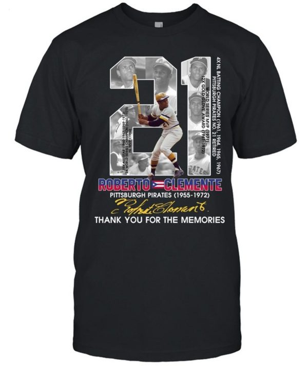 Roberto Clemente Pittsburgh Pirates 1955 – 1972 Thank You For The Memories T-Shirt – Limited Edition