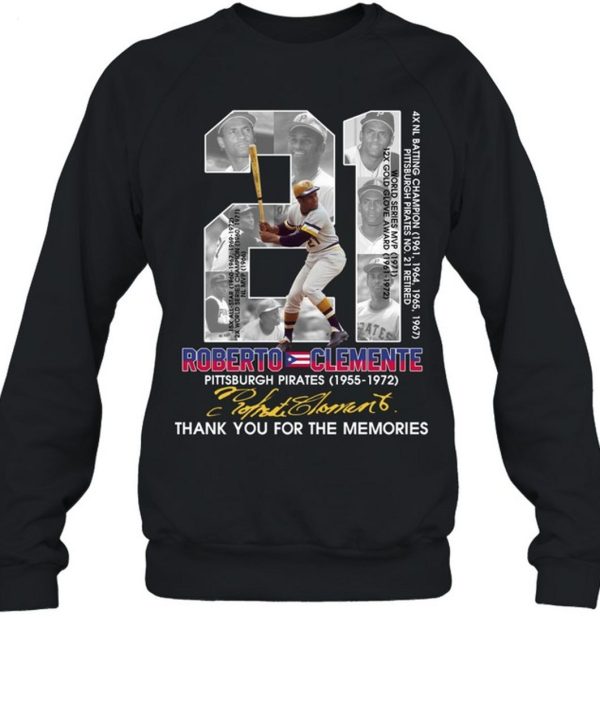 Roberto Clemente Pittsburgh Pirates 1955 – 1972 Thank You For The Memories T-Shirt – Limited Edition