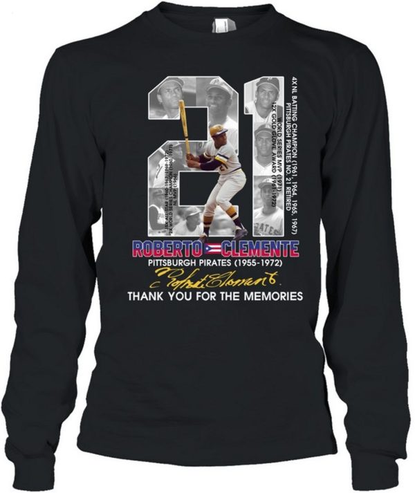 Roberto Clemente Pittsburgh Pirates 1955 – 1972 Thank You For The Memories T-Shirt – Limited Edition