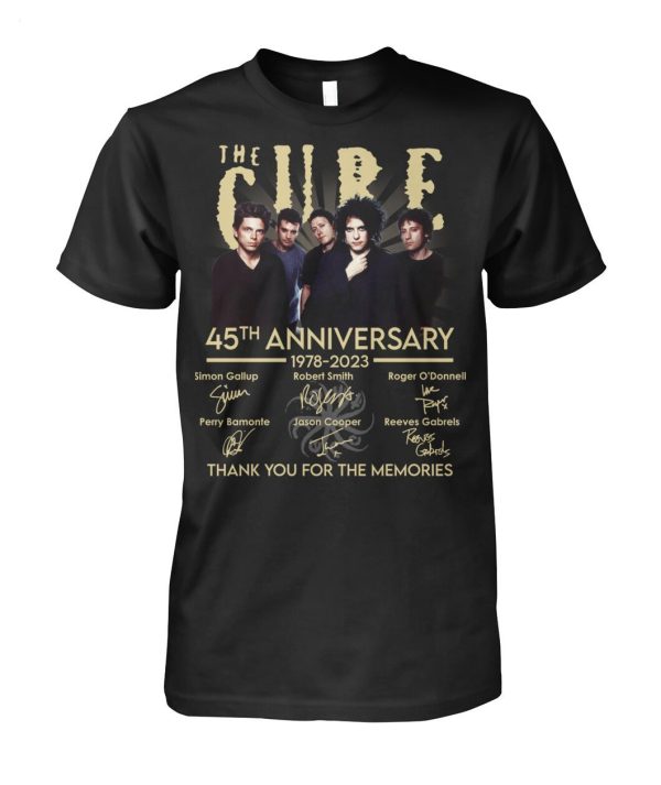 The Cure 45th Anniversary 1978 – 2023 Thank You For The Memories T-Shirt – Limited Edition