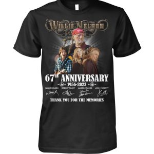 Willie Nelson 67th Anniversary 1956 – 2023 Thank You For The Memories T-Shirt – Limited Edition