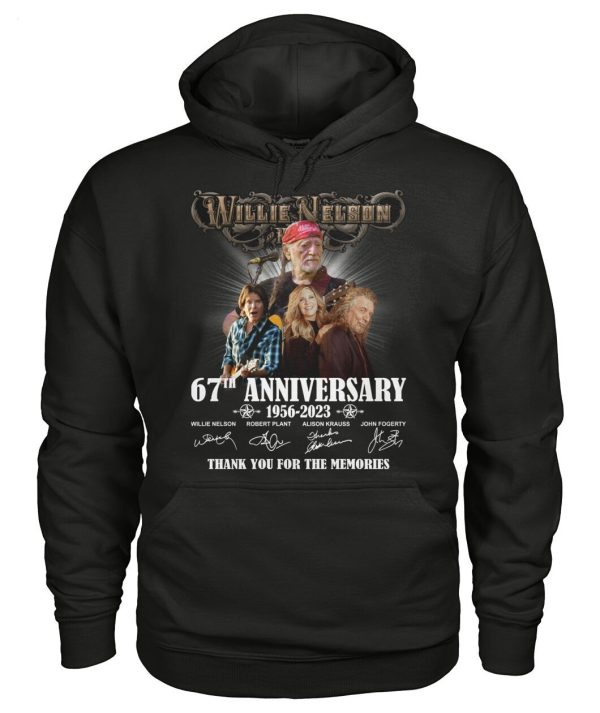 Willie Nelson 67th Anniversary 1956 – 2023 Thank You For The Memories T-Shirt – Limited Edition