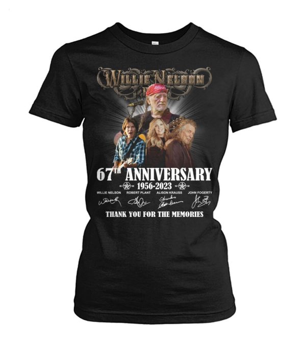 Willie Nelson 67th Anniversary 1956 – 2023 Thank You For The Memories T-Shirt – Limited Edition