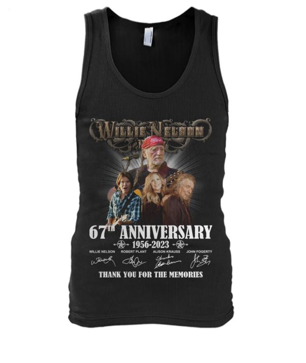 Willie Nelson 67th Anniversary 1956 – 2023 Thank You For The Memories T-Shirt – Limited Edition