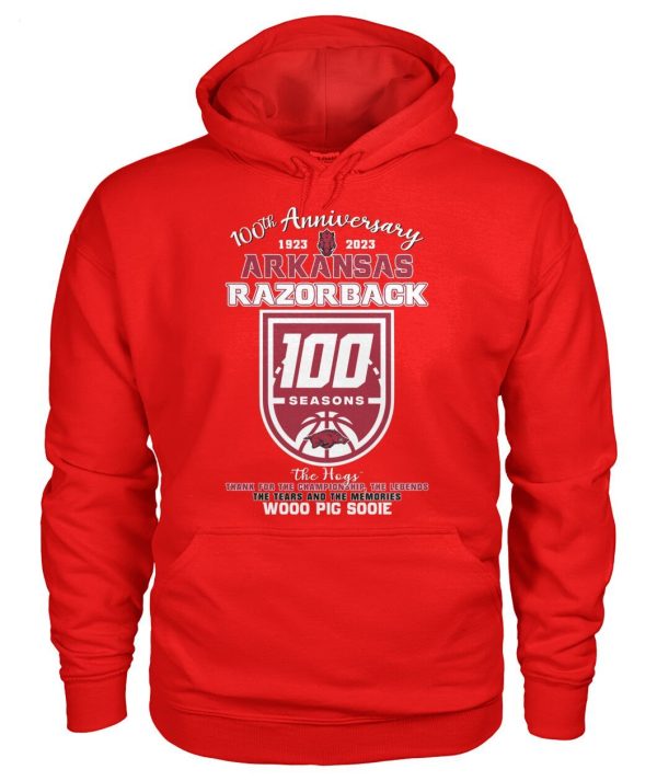 100th Anniversary 1023 – 2023 Arkansas Razorback 100 Seasons The Hogs Wooo Pig Sooie Thank You For The Memories T-Shirt – Limited Edition