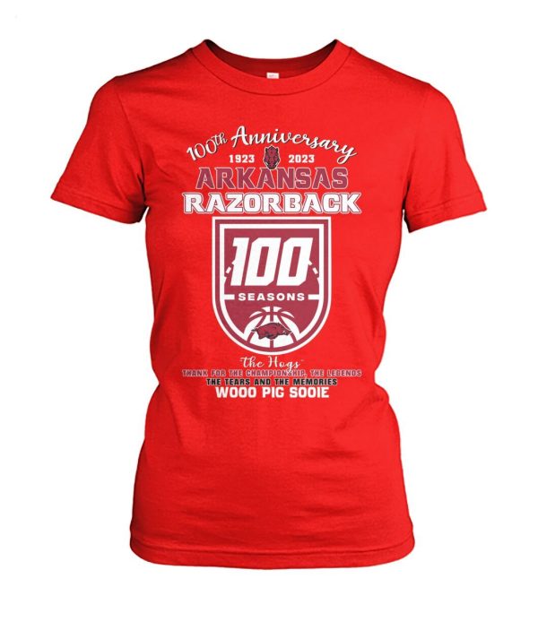 100th Anniversary 1023 – 2023 Arkansas Razorback 100 Seasons The Hogs Wooo Pig Sooie Thank You For The Memories T-Shirt – Limited Edition