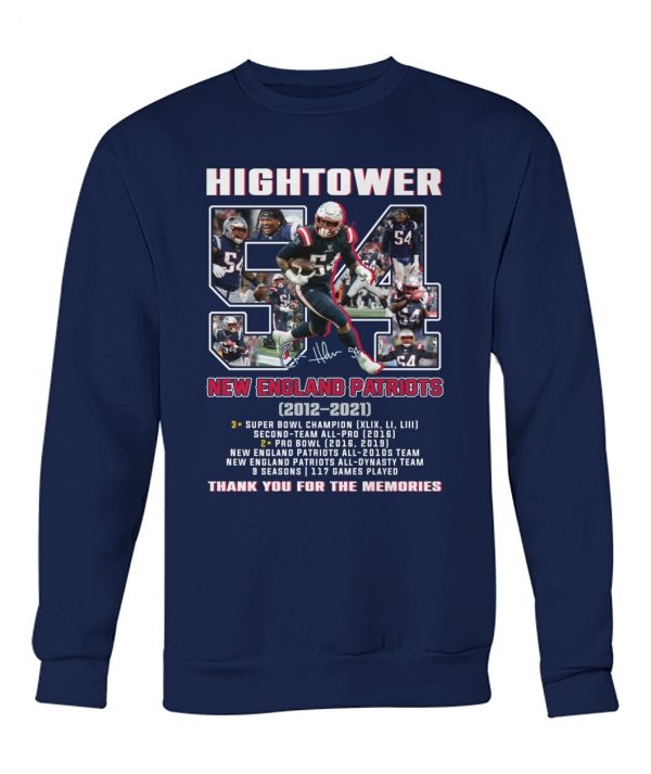 Hightower New England Patriots 2012 – 2021 Thank You For The Memories T-Shirt – Limited Edition